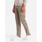 Ombre Men's cargo pants STRAIGHT LEG with zippered pockets - khaki | Shoptok.si