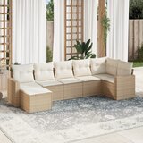  7-dijelni set vrtnih sofa od poliratana s jastucima bež | shoptok.hr