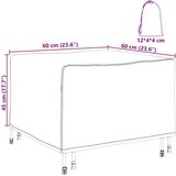 vidaXL Prevleka za zunanje pohištvo Črna 60 x 60 x 45 cm 600D tkanina | Shoptok.si
