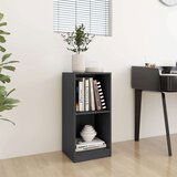 vidaXL Stranska omarica siva 35,5x33,5x76 cm trdna borovina | Shoptok.si