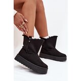 Boto Women's Snow Boots On Platform With Fur Black Evelira | Shoptok.si