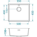 Alveus ugradna granitna sudopera omni 30 deep black 550x450/198 mm | ePonuda.com