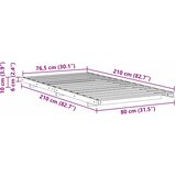  Krevetna konstrukcija Bijelo 80 x 210 cm Čvrsto borovo drvo | shoptok.hr