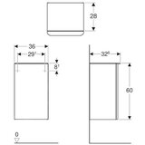 Geberit 500.359.JK.1 Smyle Square 36 x 30 cm desna izvedba nizka stranska omarica | Shoptok.si