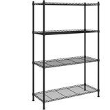 vidaXL 4-nadstropni regal 90x35x137 cm črn 200 kg | Shoptok.si