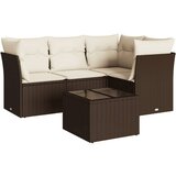 Maison Chic Seti vrtnega pohištva - Vrtna garnitura - Vrtni pohištvo set 5-delna z blazinami rjav poli ratan, (21816954) | Shoptok.si