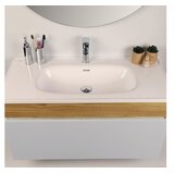 Hanah home Set kupaonskih ormarića s umivaonikom i ogledalom, 2 dijela, sivi Slike