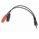 audio adapter za slušalice 3,5mm 4pin to 2x 3,5 mm 3pin (mic/slušalice), 20cm CCA-417M