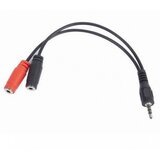 Gembird CCA-417 2x 3.5 mm(slusalice i mikrofon) adapter na 1x 3.5mm(4 pin) cable, 0.2 m crni kabal Cene