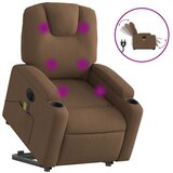 Maison Chic Električni masažni naslanjač - Relax naslanjač s funkcijo vstajanja rjav, (22042512) Cene