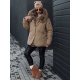 DStreet Kurtka damska zimowa LUNAVI pikowana z futerkiem jasnobeżowa | Shoptok.si