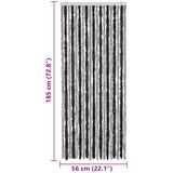  Zastor protiv muha sivo-crni 56x185 cm od šenila | Eponuda.ba