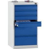 eurokraft basic Predalnik, jeklen, VxŠxG 900 x 500 x 500 mm, 6 predalov, barva predalov svetlo siva | Shoptok.si