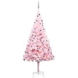 vidaXL umjetno božićno drvce LED s kuglicama ružičasto 210 cm PVC Cijene