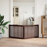  Vrata za pse s 2 panela sklopiva smeđa 160 cm od drva topole | shoptok.hr