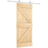  Klizna vrata Prirodna i bijela 85 x 210 cm Čvrsta borovina | shoptok.hr