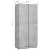  Ormar siva boja betona 82,5 x 51,5 x 180 cm konstruirano drvo | shoptok.hr