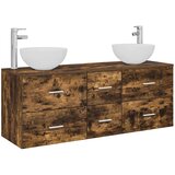  Set ormarića za kupaonicu 3 kom. Dimljeni hrast Smeđa 49,5 x 35 x 63 cm | shoptok.hr
