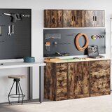 vidaXL Garažne omare 2 kosa dimljeni hrast inženirski les, (22047538) | Shoptok.si