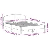  Okvir kreveta s uzglavljem voštano smeđi 150x200 cm od borovine | shoptok.hr