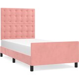  Okvir za krevet s uzglavljem ružičasti 90x200 cm baršunasti | shoptok.hr
