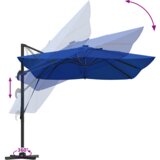  Kantilever Roma suncobran s LED svjetlima Azure plava 352x251x265 cm Aluminij | shoptok.hr
