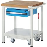 eurokraft pro pomična in spustna delovna miza z ogrodjem serije 8, 1 viseč predal, odlagalna polica, šxg 750 x 700 mm Cene