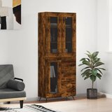 vidaXL Visoka komoda dimljeni hrast 69 5x34x180 cm konstruiranog drva Cijene