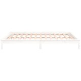  LED Okvir za krevet bijeli 140 x 200 cm od masivnog drva | shoptok.hr