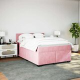 vidaXL Krevet s oprugama i madracem ružičasti 160x200 cm baršunasti | shoptok.hr