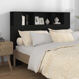  Uzglavlje s ormarićem crno 140 x 18,5 x 104,5 cm | shoptok.hr