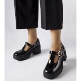 Gemre Black patent leather shoes Karino with buckles Cene
