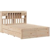 vidaXL Krevet s regalom za knjige bez madraca 140x190 cm od borovine | shoptok.hr
