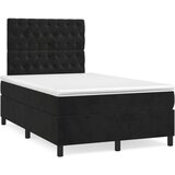 vidaXL Box spring postelja z vzmetnico LED črna 120x190 cm žamet | Shoptok.si
