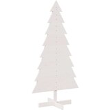 vidaXL Drveno ukrasno božićno drvce bijelo 150 cm od masivne borovine | shoptok.hr