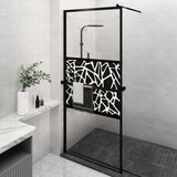  The Living Store Pregrada za tuš s polico črna 90x195 cm ESG steklo in aluminij - Stena Za Tuš, (21487583) Cene