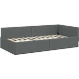 vidaXL Kotna postelja Temno siva 90 x 200 cm Tkanina in oblikovan les, (5000069036) | Shoptok.si