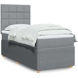 vidaXL Krevet s oprugama i madracem svjetlosivi 100x200 cm od tkanine | shoptok.hr