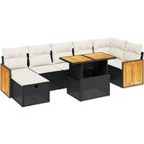 Maison Chic Seti vrtnega pohištva - Vrtna garnitura - Vrtni pohištvo set 8-delna z blazinami črn poli ratan, (21798768) | Shoptok.si