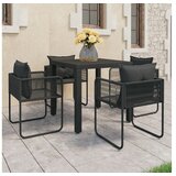  5-dijelni vrtni blagovaonski set od PVC ratana crni | shoptok.hr