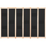 vidaXL Sobna pregrada sa 6 panela od tkanine 240 x 170 x 4 cm crna | shoptok.hr