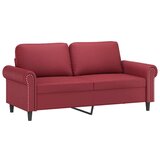  Dvosjed s ukrasnim jastucima boja vina 140 cm oumjetne kože | shoptok.hr