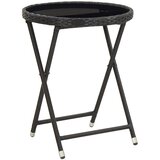  3-dijelni bistro set s jastucima crni od poliratana i stakla | Eponuda.com