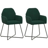  Trpezarijske stolice 2 pcs Baršun Tamnozelena 55 x 50 x 84 cm | shoptok.hr