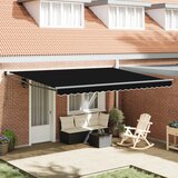 vidaXL Ročna retraktibilna tenda Črna 450x300 cm, Tenda za nadomestno tkanino za okvir 4.5x3 m Črna Cene