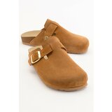 LuviShoes GONS Women's Tan Suede Leather Slippers cene