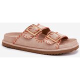 Boto Women's Sandals With Buckles And Decorative Stitching Beige Visley | Shoptok.si