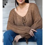  Brown tie-front sweater Sumaia | Shoptok.si