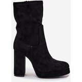 Boto Women's heeled ankle boots made of eco suede black Carolina | shoptok.hr