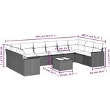  11-dijelni set vrtnih sofa poliratan s jastucima svijetlosivi | shoptok.hr